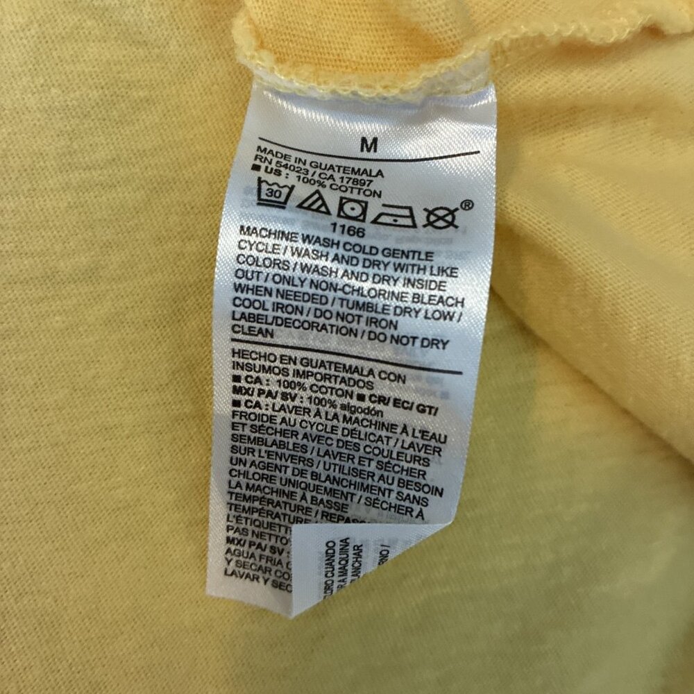 Old Navy Womens T Shirt Fresh Local Graphic Tomato Print Front Back Yellow M - Picture 7 of 7